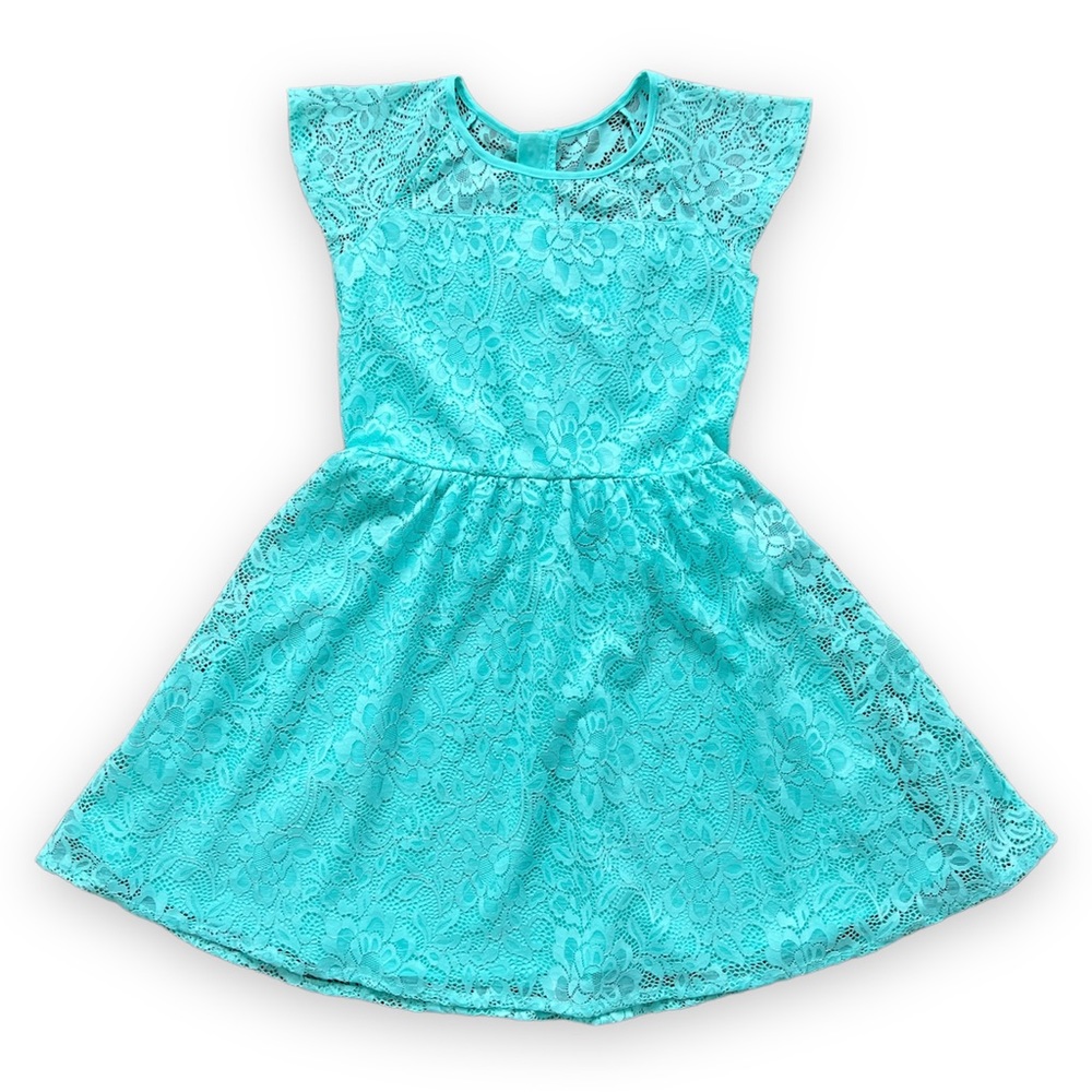 The Children's Place Girls Lace Dress Mellow Aqua Size 14